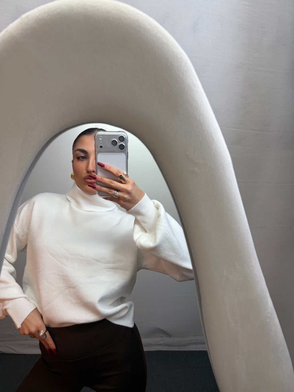 PULLOVER COLLOALTO WHITE