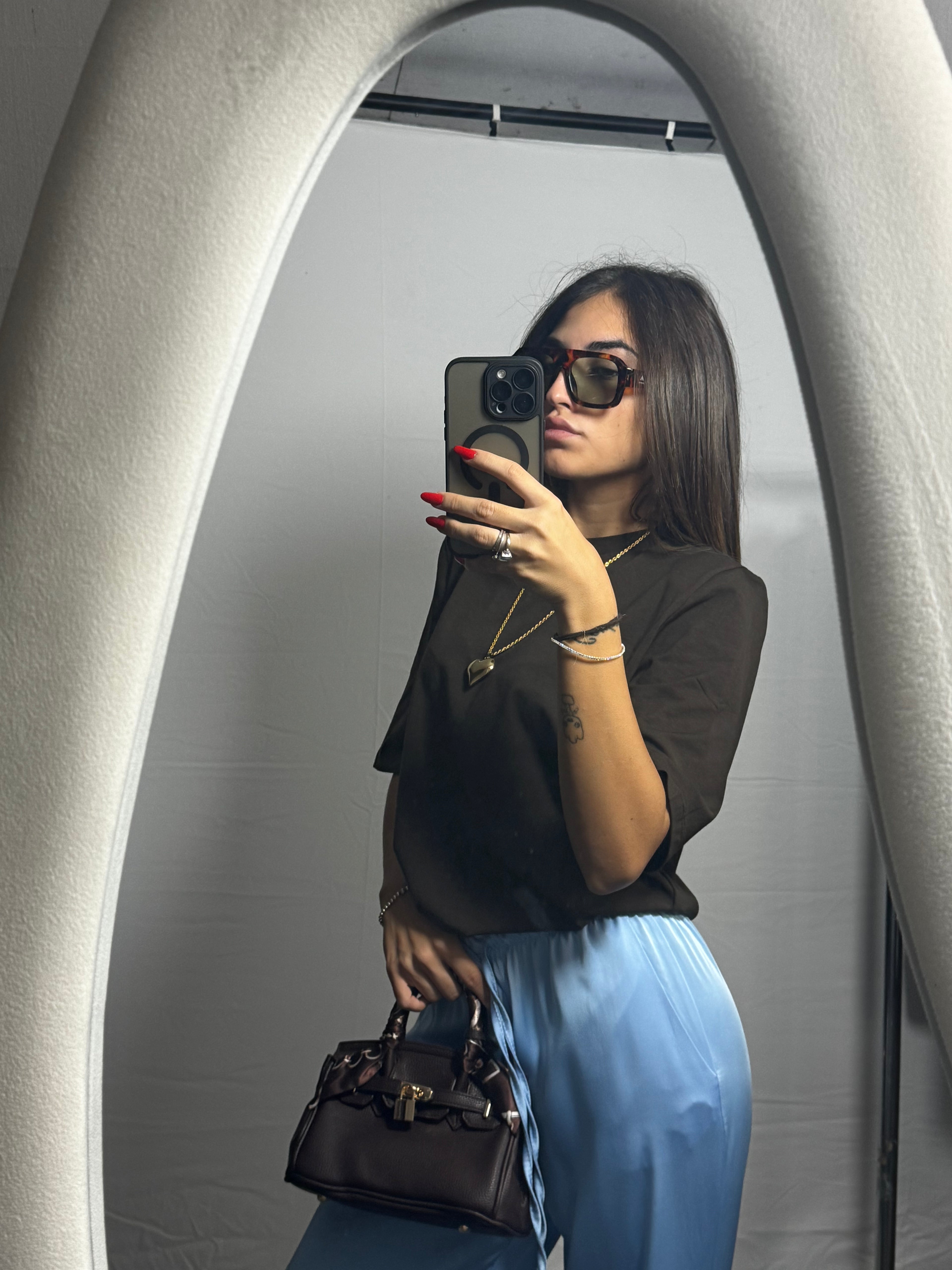 T-SHIRT SPALLINE BROWN