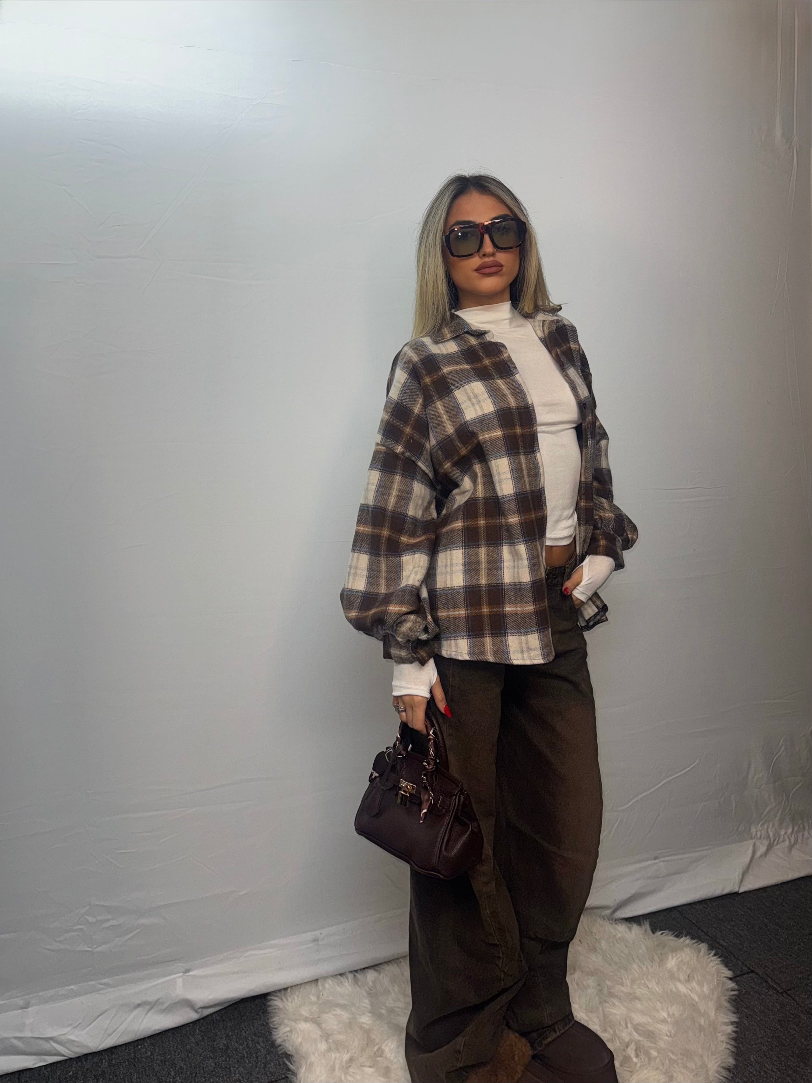 CAMICIA QUADRI MARRONE-GIALLO