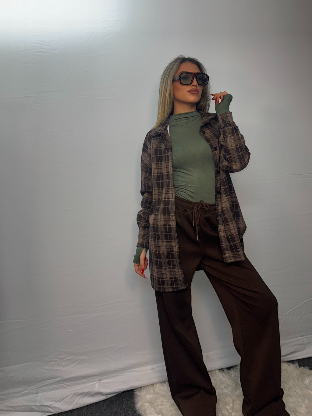 CAMICIA QUADRI BROWN