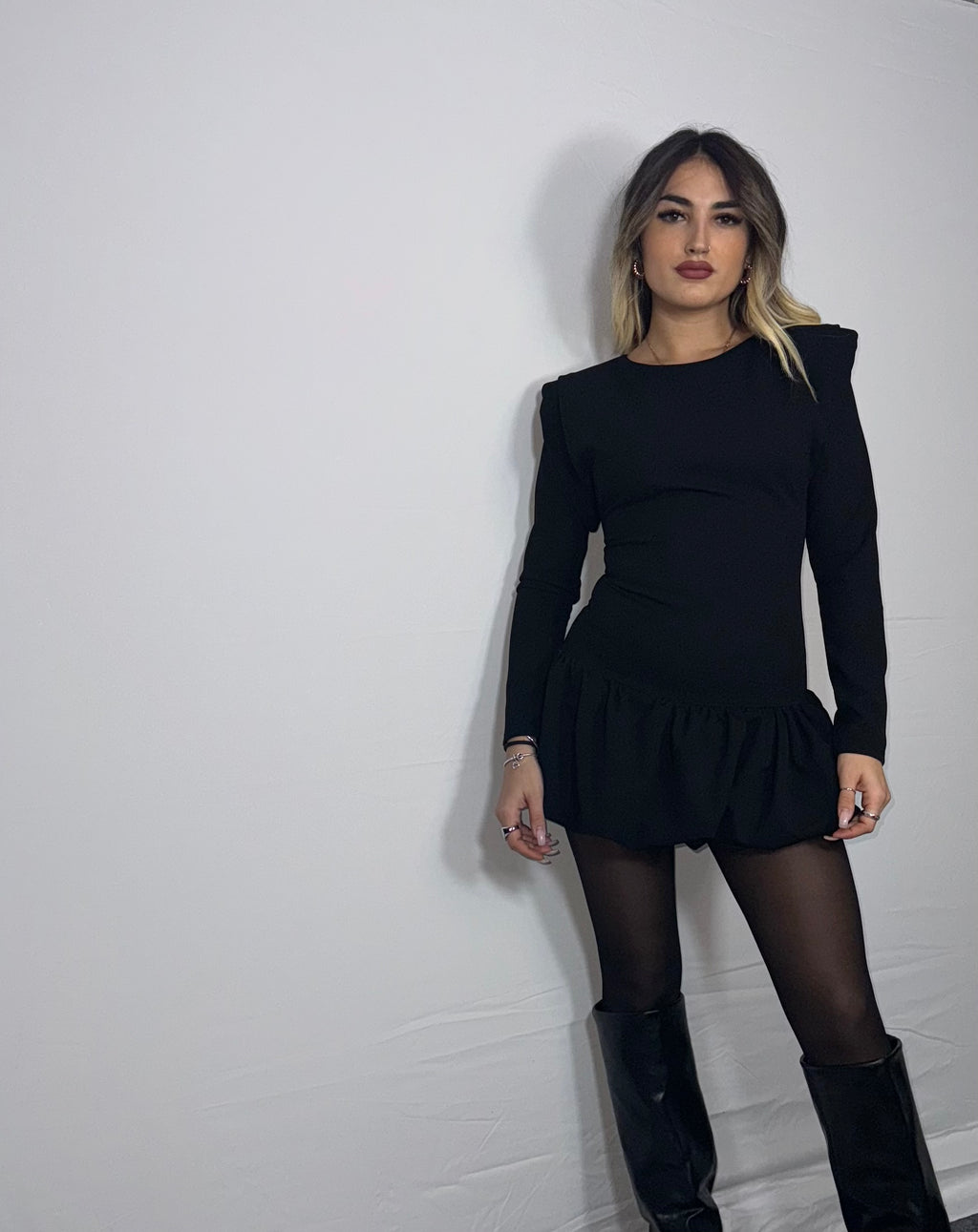 MINIDRESS BALOON SPALLINE