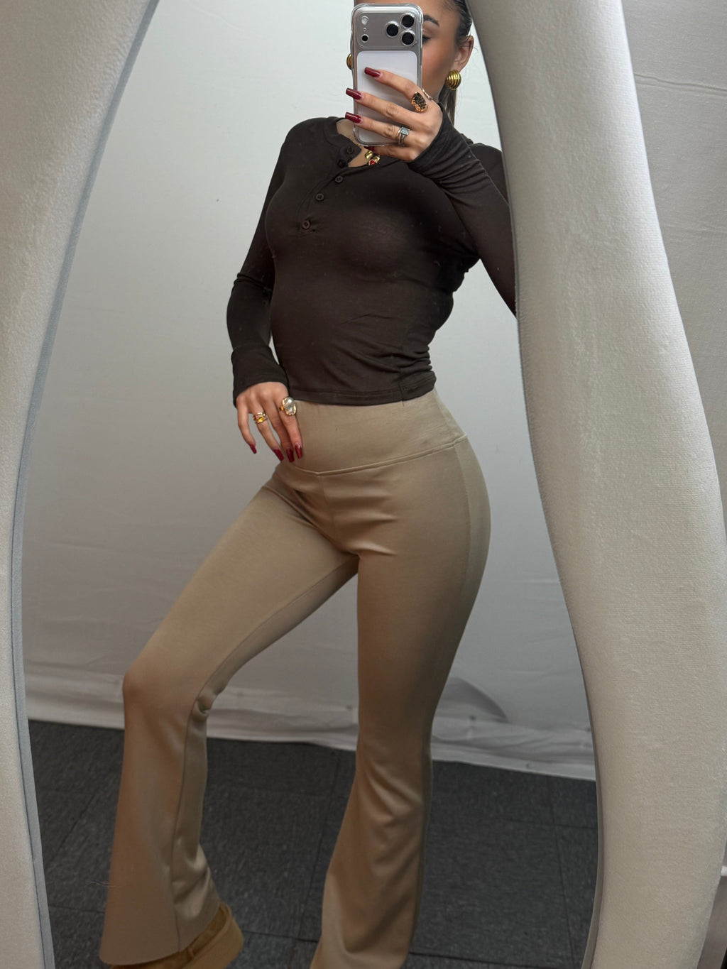 PANTALONE ZAMPA BEIGE