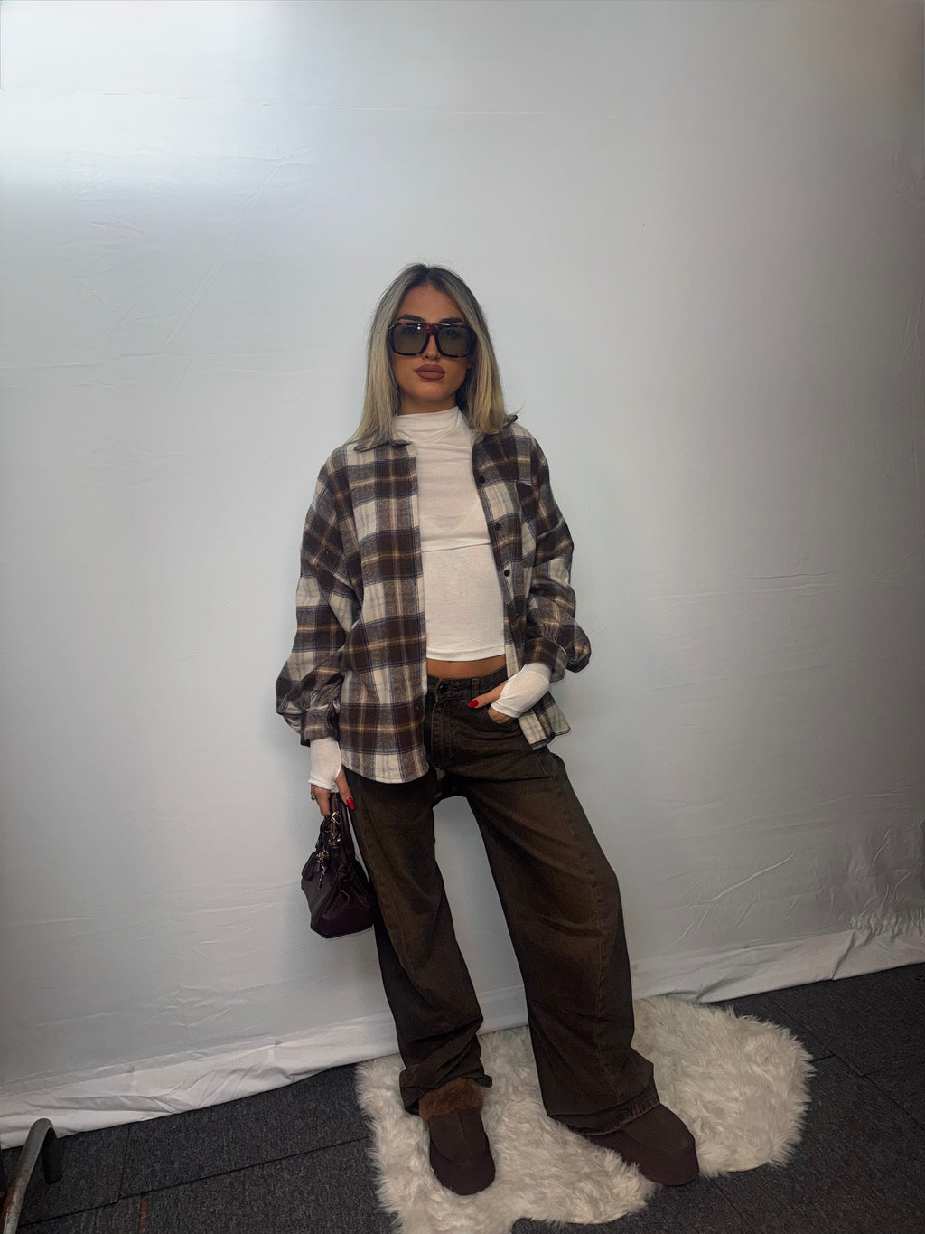 CAMICIA QUADRI MARRONE-GIALLO