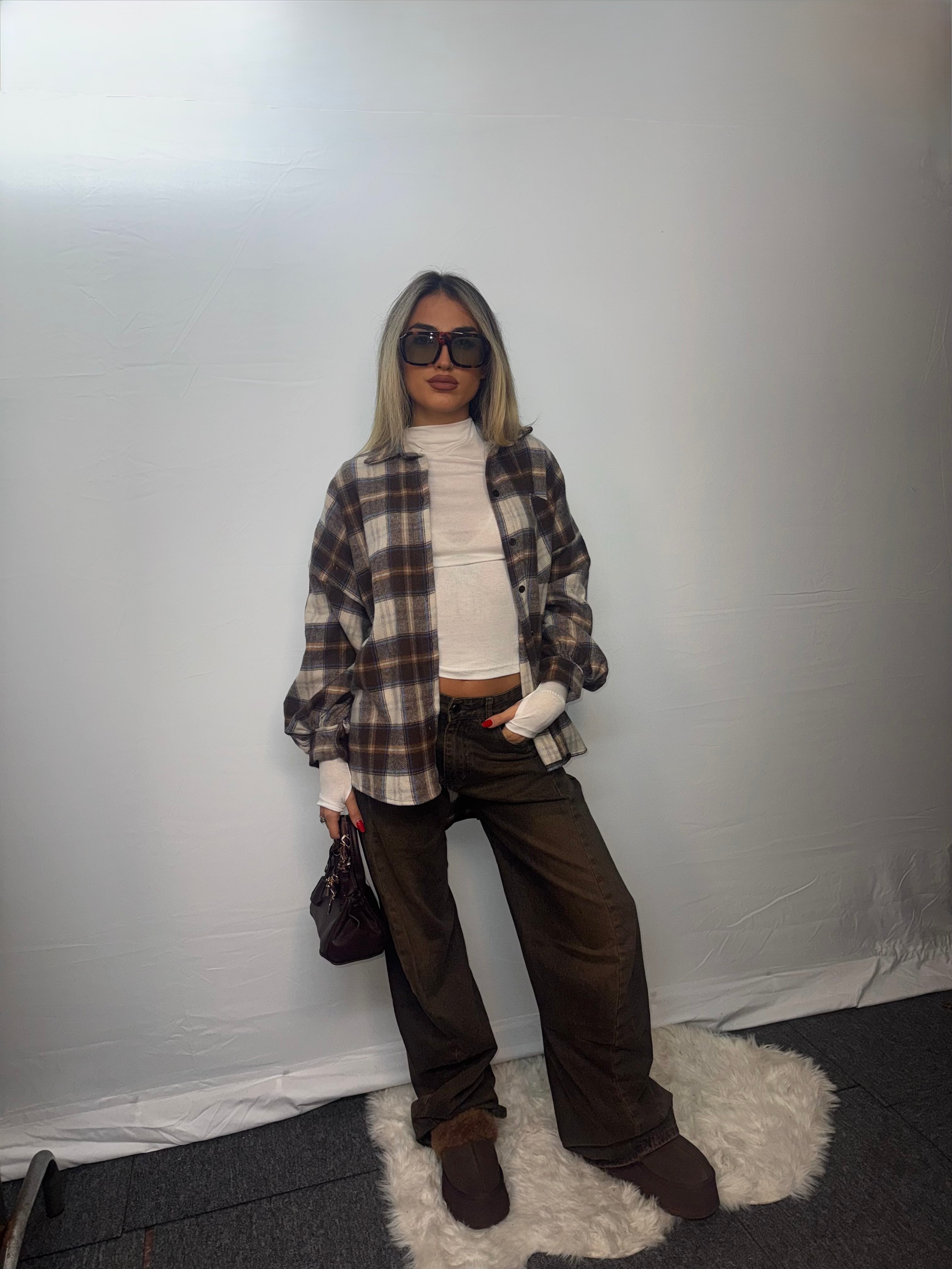 CAMICIA QUADRI MARRONE-GIALLO