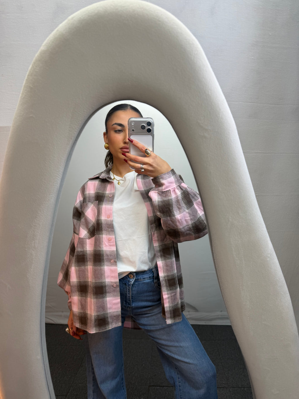 CAMICIA QUADRI BROWN/PINK