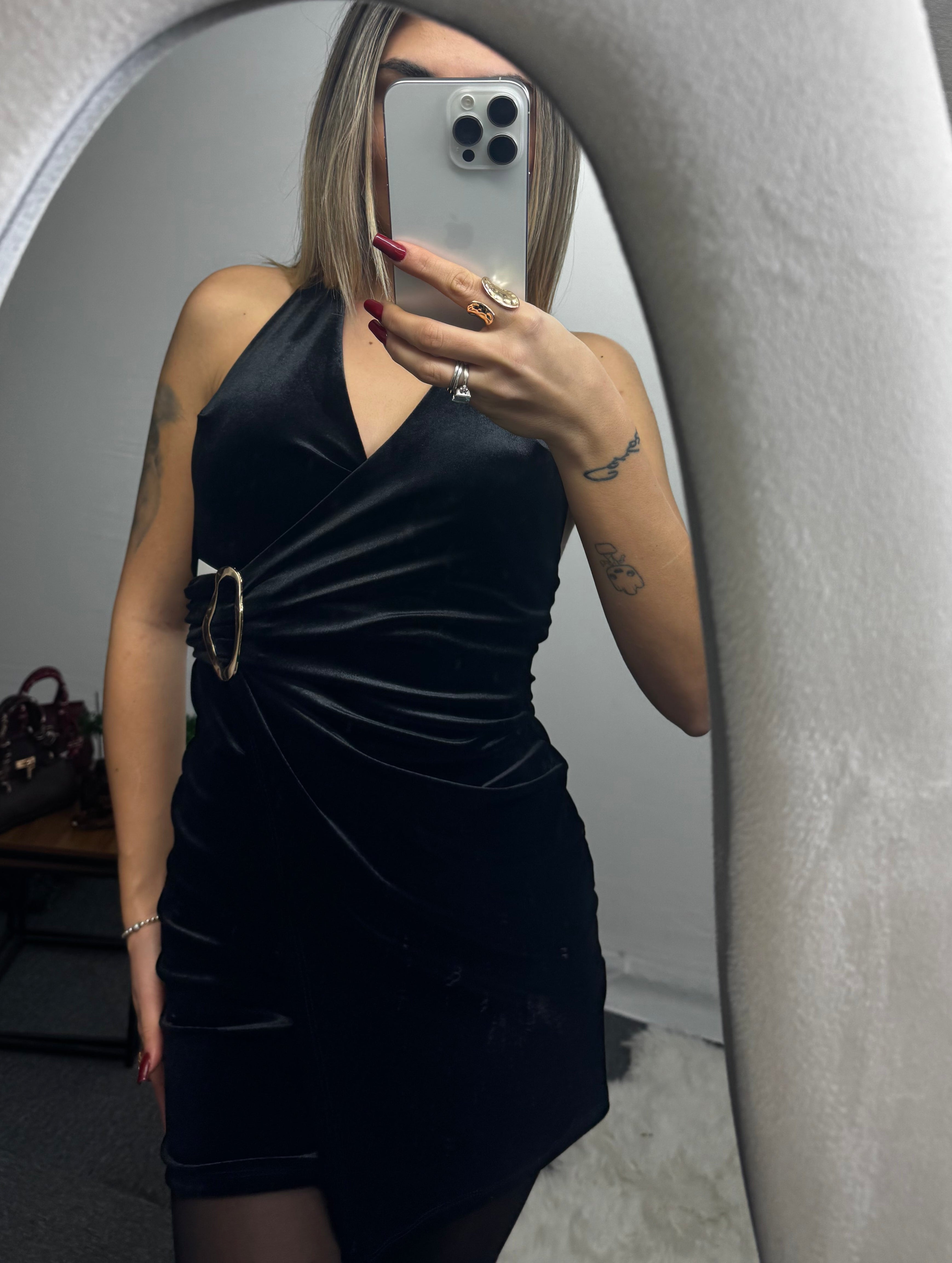 MINIDRESS VELLUTO BLACK