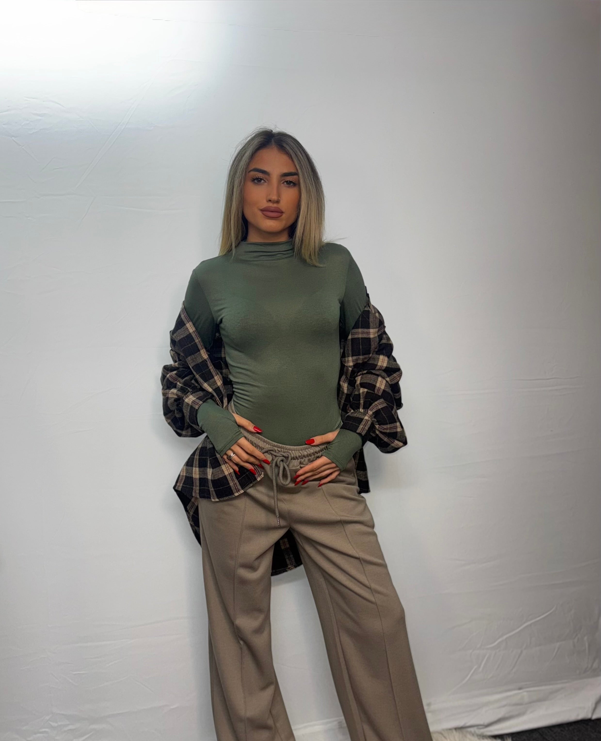 CAMICIA QUADRI MARRONE BEIGE