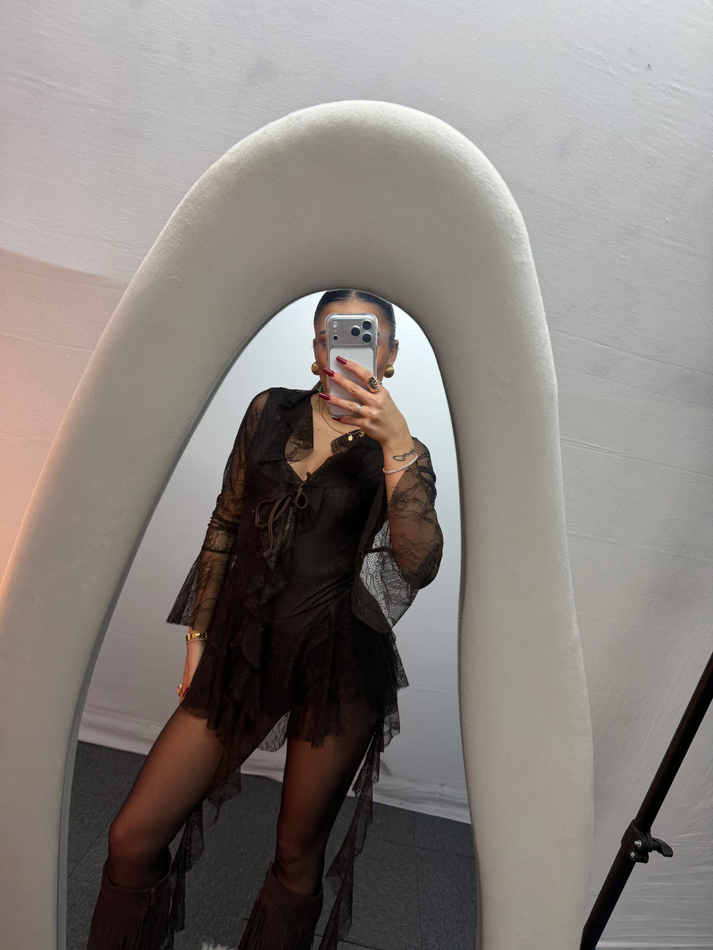 MINIDRESS PIZZO BROWN