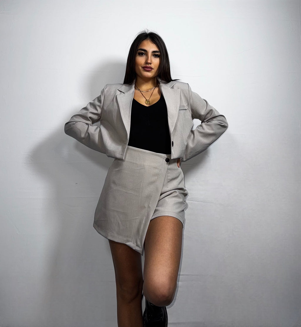 COORDINATO CROP BEIGE