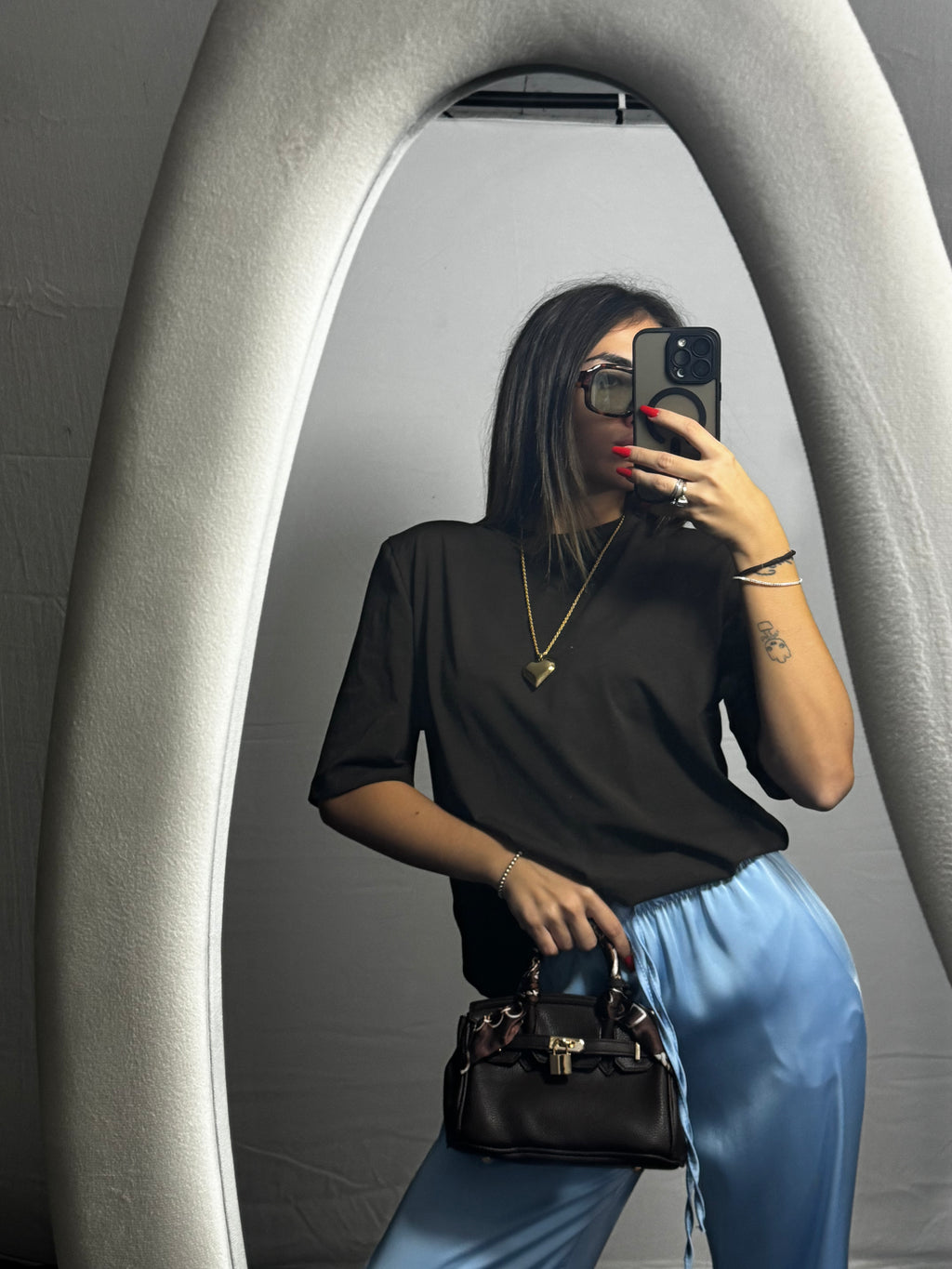 T-SHIRT SPALLINE BROWN