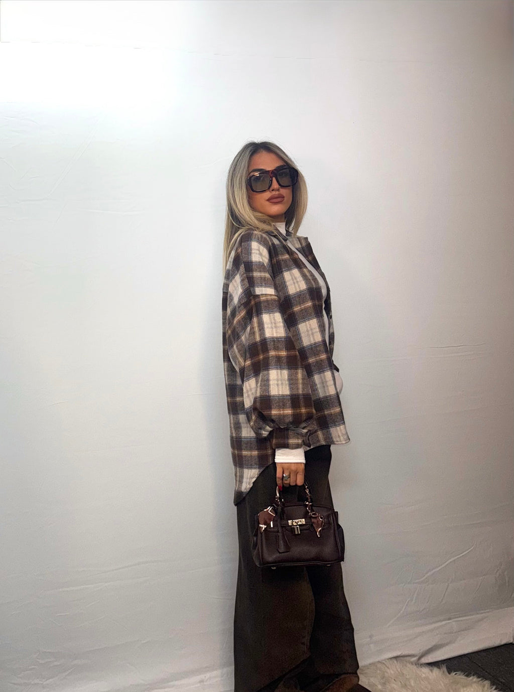 CAMICIA QUADRI MARRONE-GIALLO