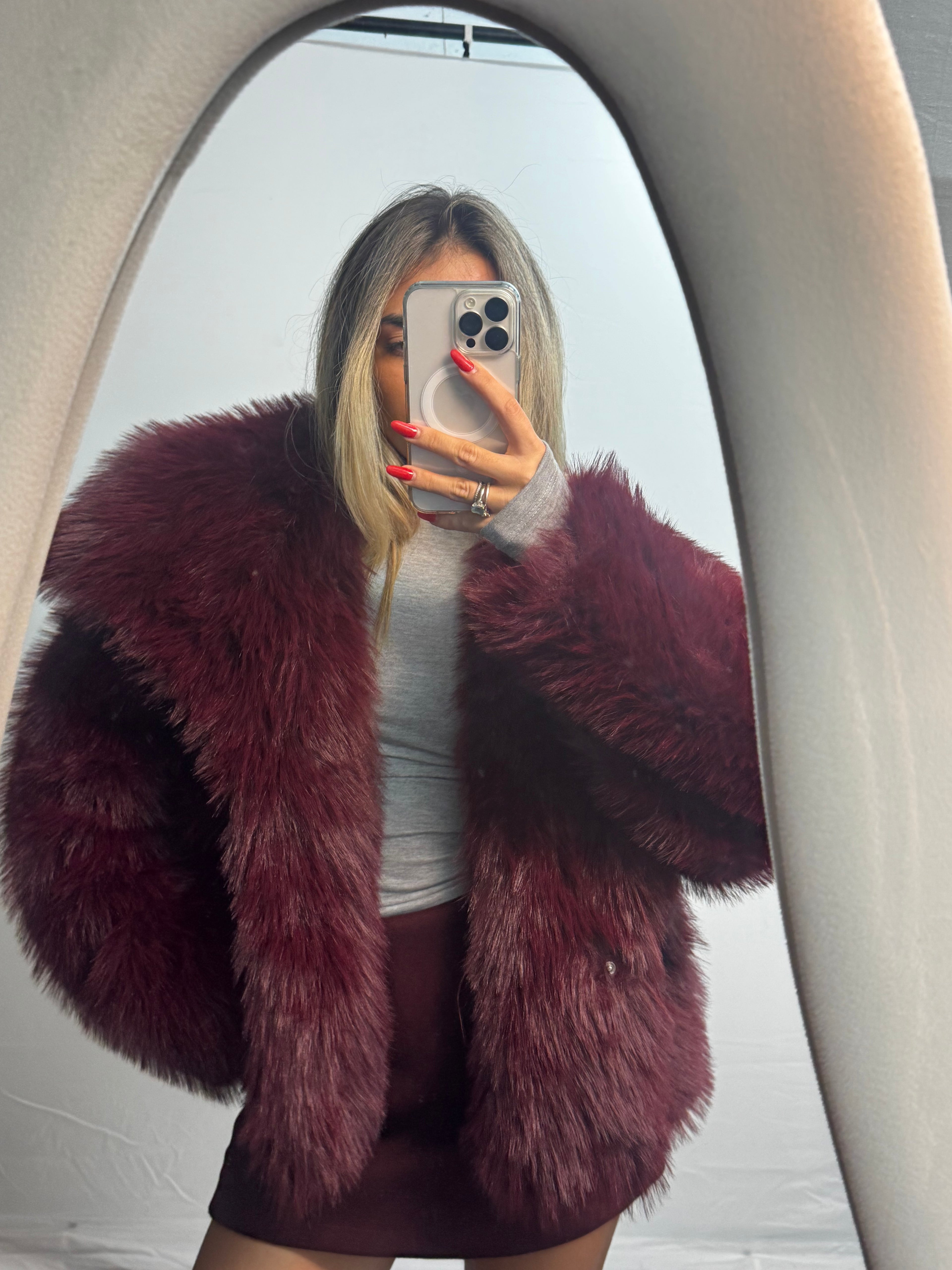 ECO-PELLICCIA BORDEAUX