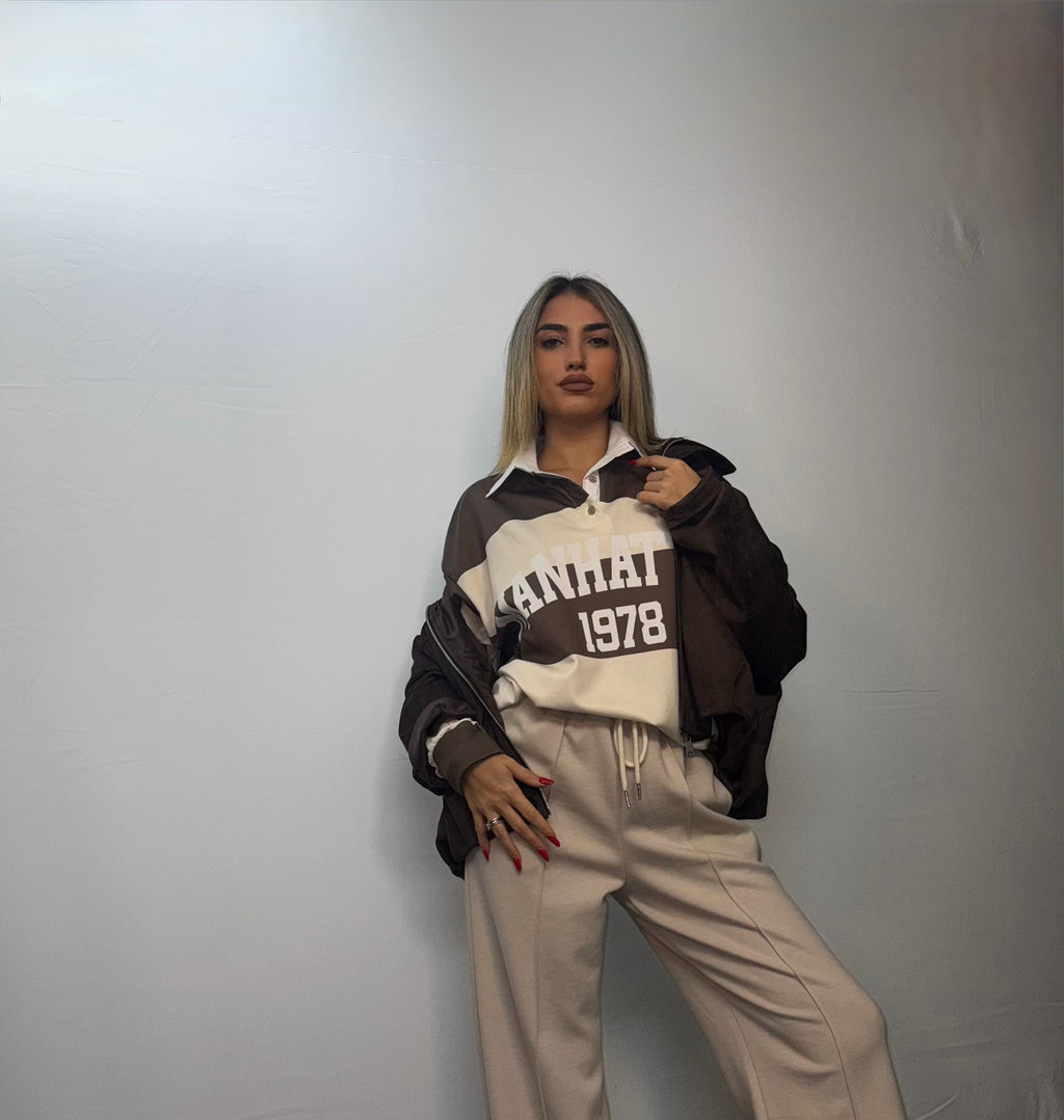 FELPA COLLEGE YELLOW-CHOCO