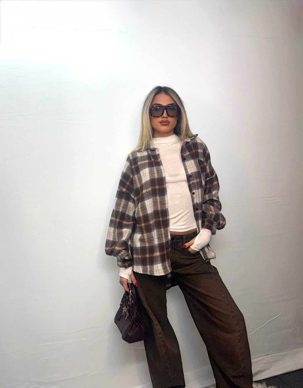 CAMICIA QUADRI MARRONE-GIALLO