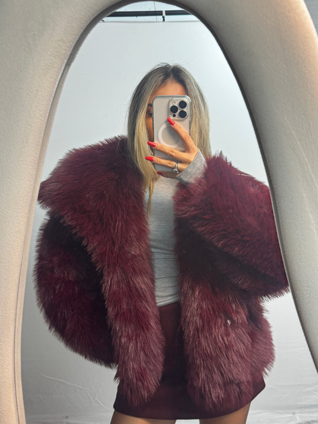 ECO-PELLICCIA BORDEAUX