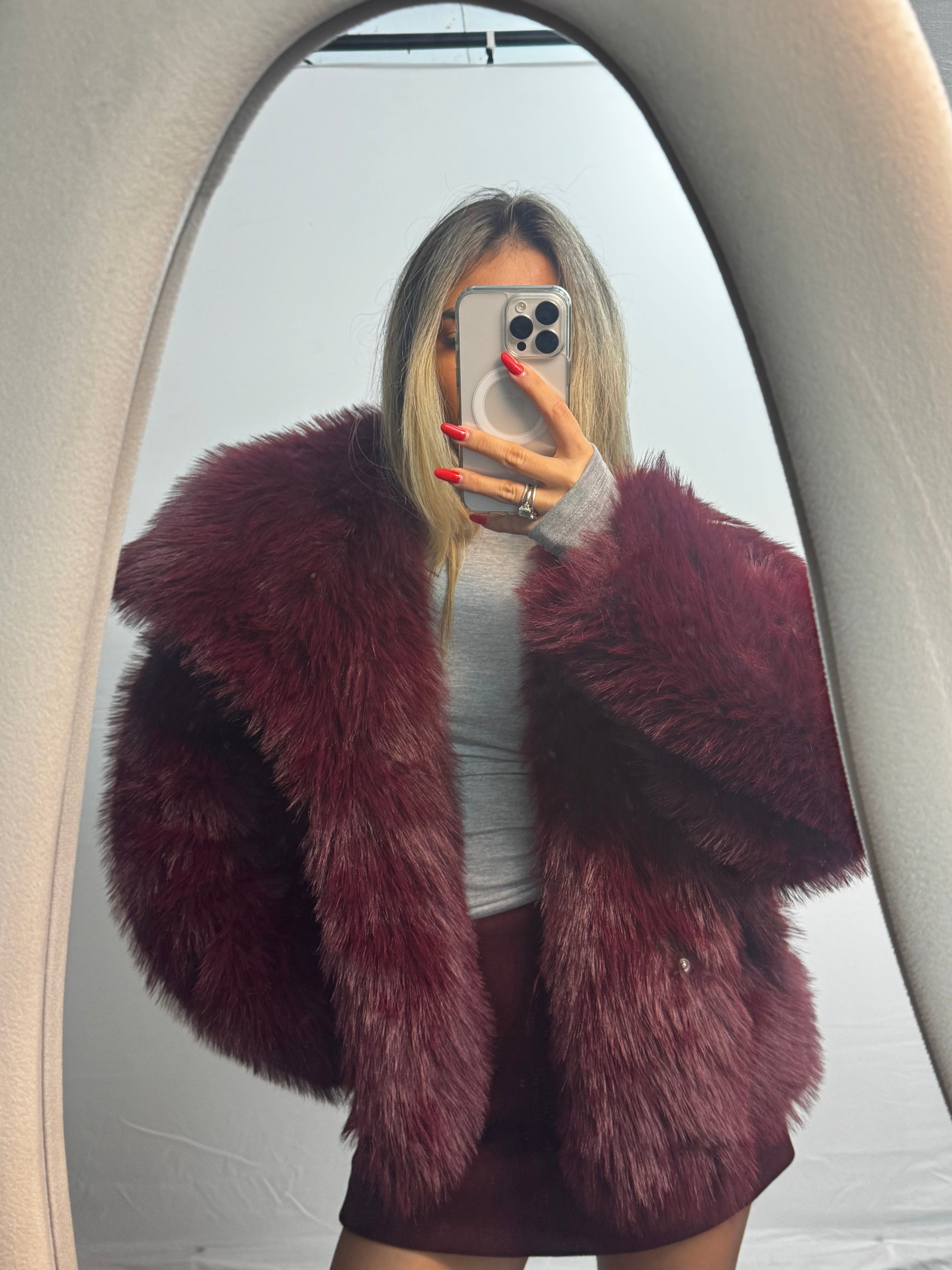 ECO-PELLICCIA BORDEAUX