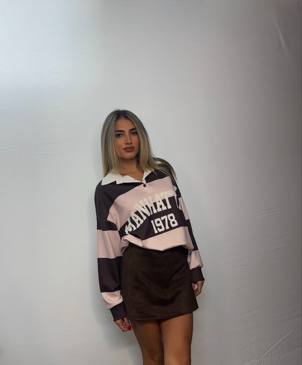 FELPA COLLEGE PINK-CHOCO