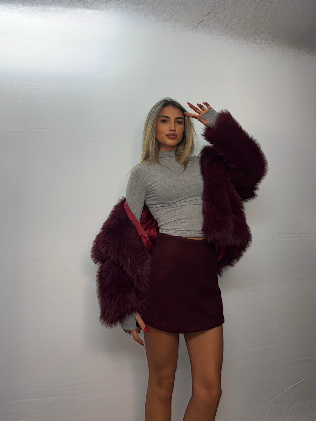 ECO-PELLICCIA BORDEAUX