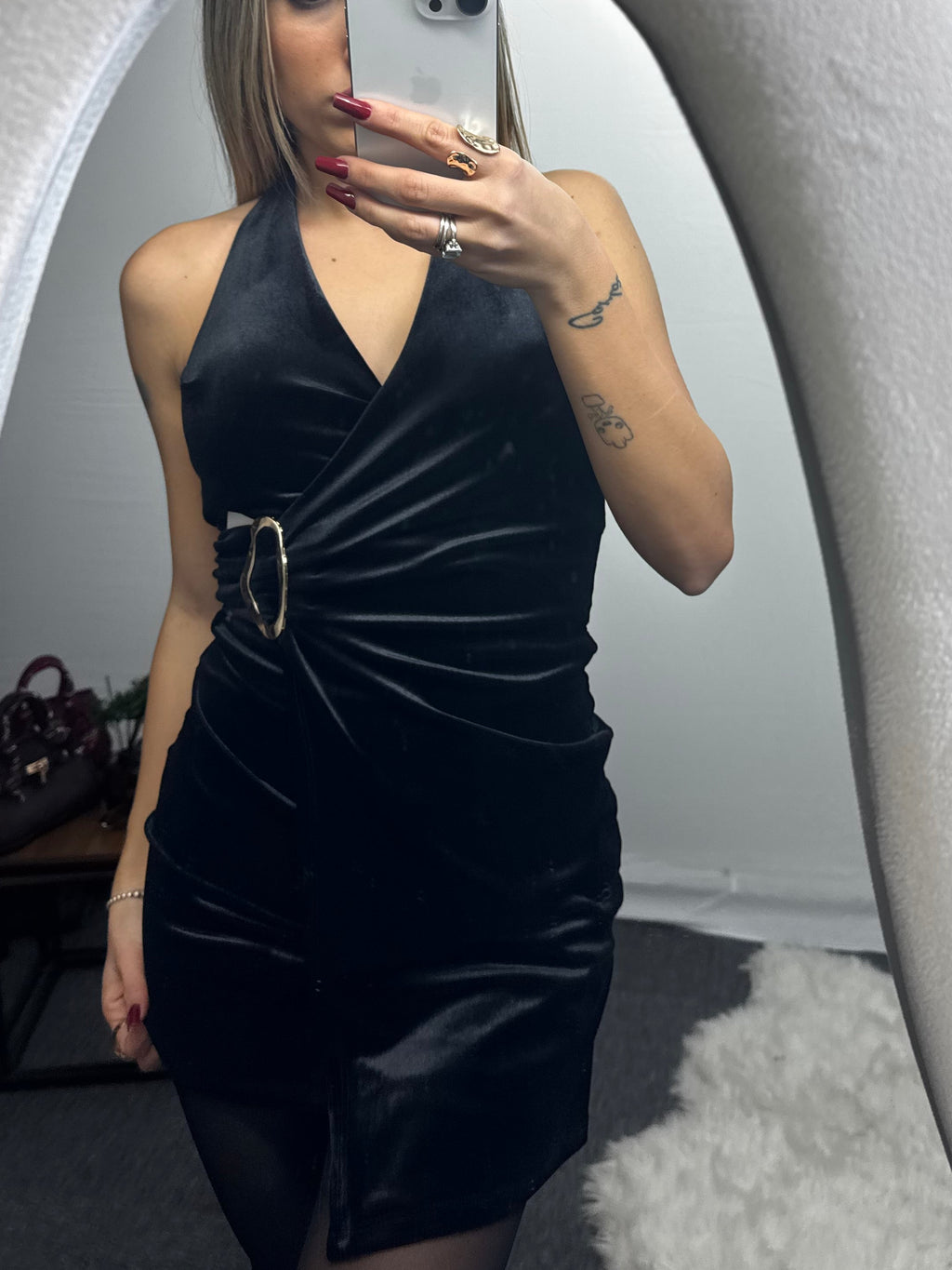 MINIDRESS VELLUTO BLACK