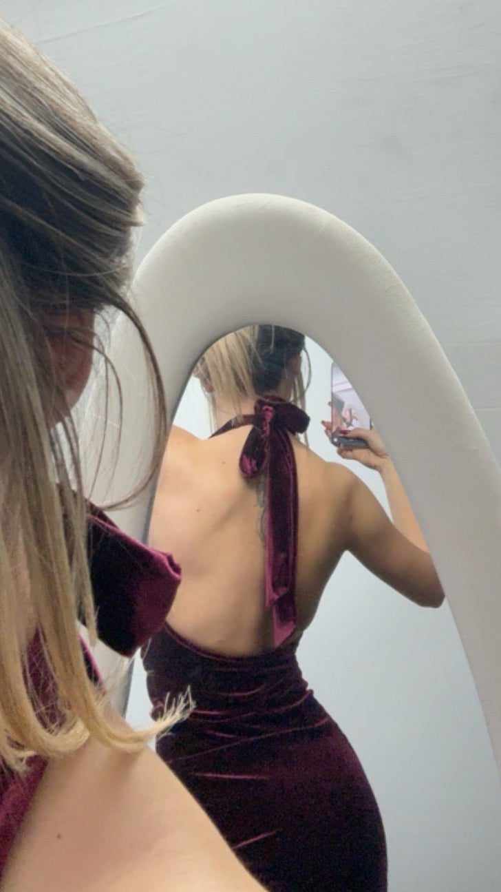 MINIDRESS VELLUTO BORDEAUX