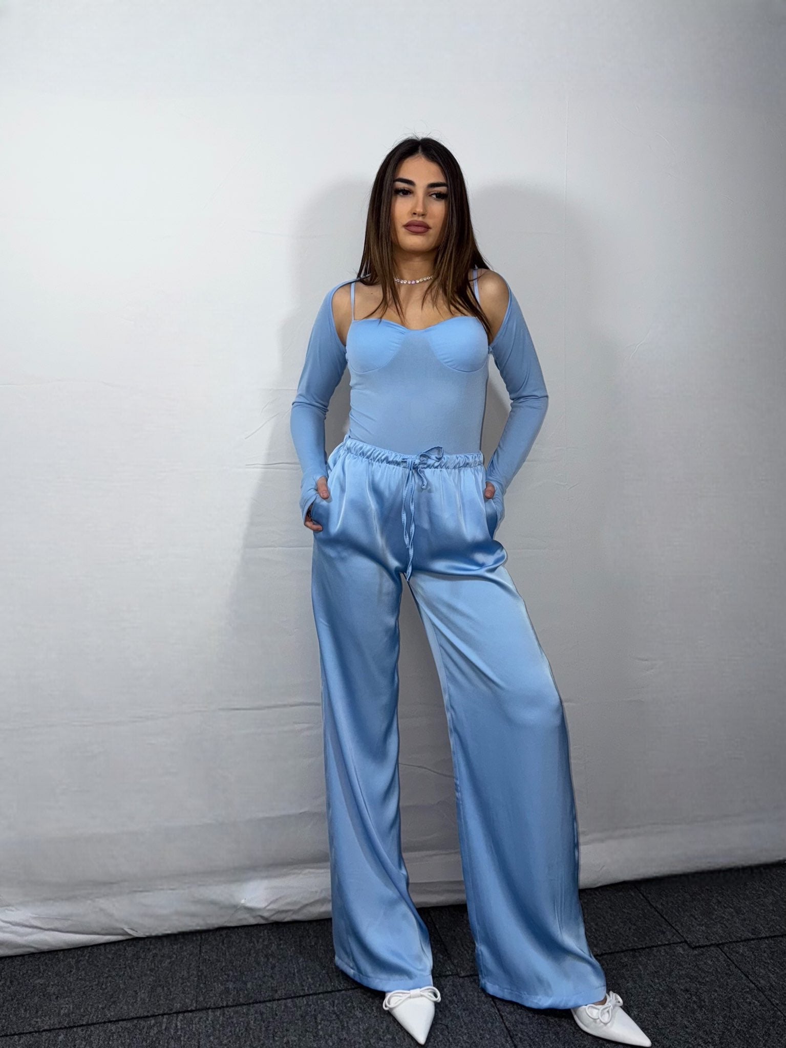 Pantalone Satinato Sky