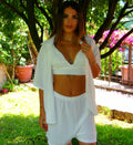SET 3 PEZZI CROP WHITE