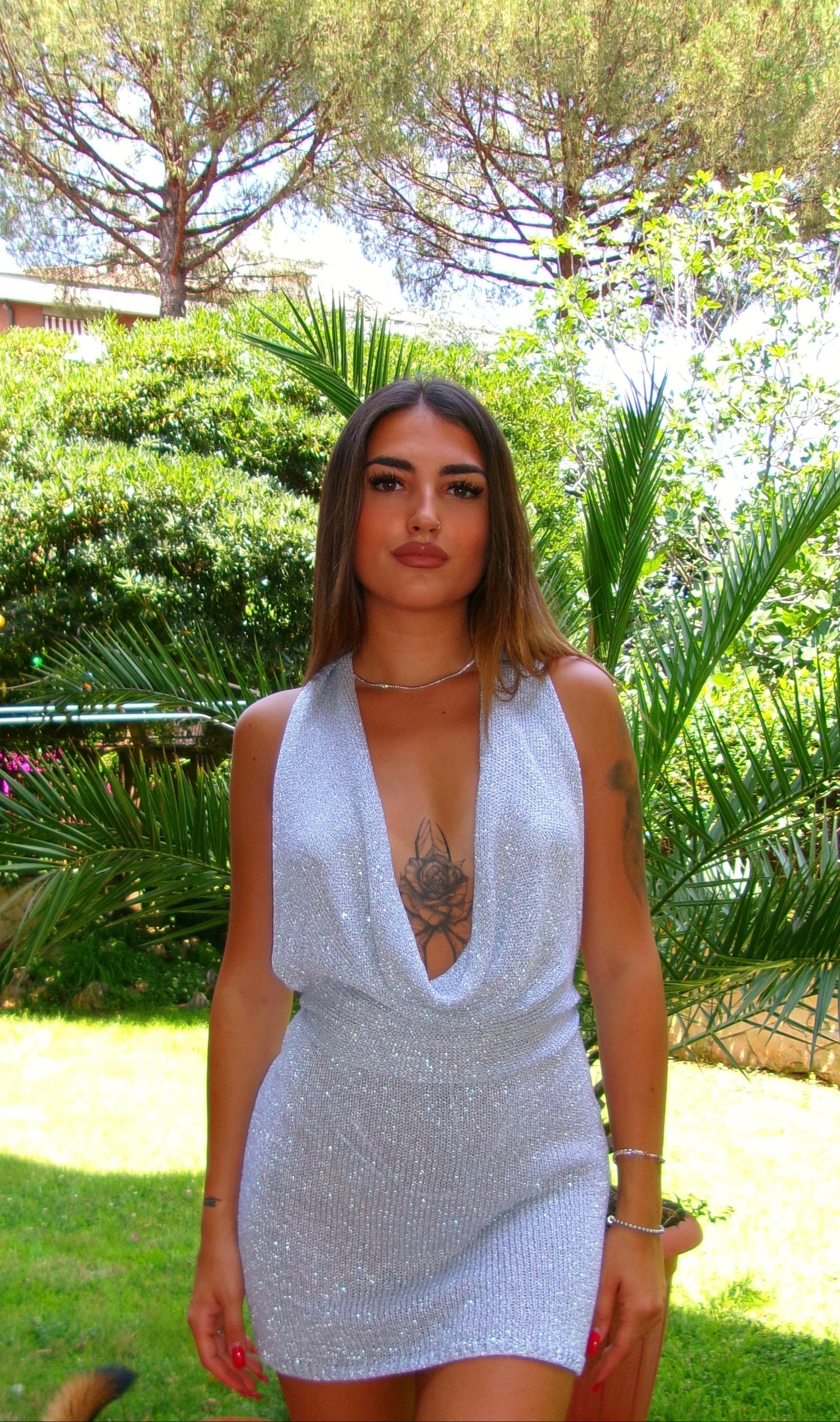 MINIDRESS LUREX SILVER