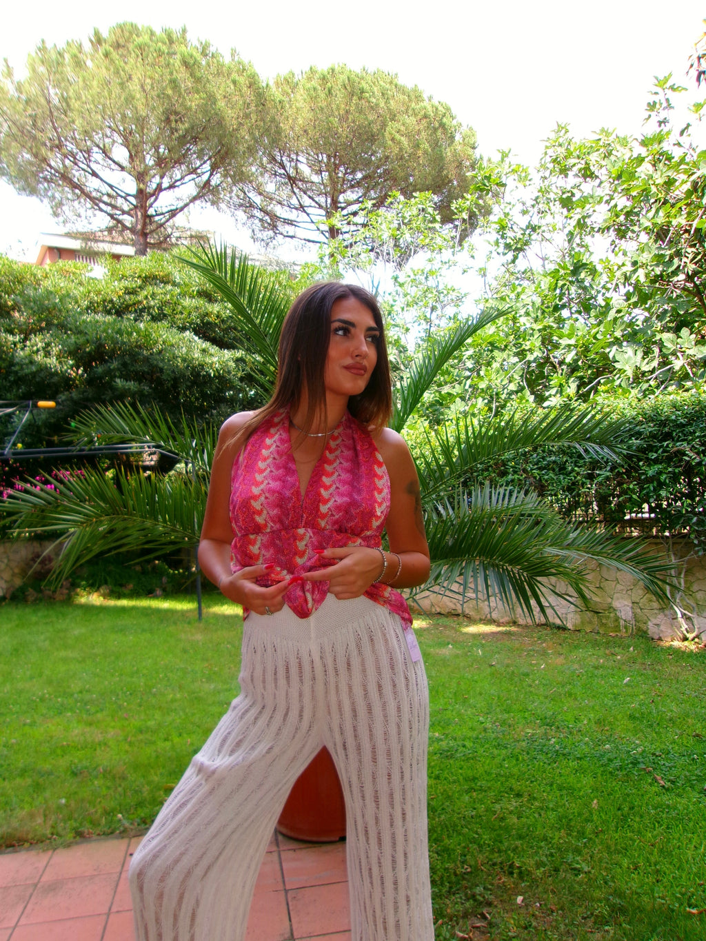 PANTALONI MAGLIA WHITE