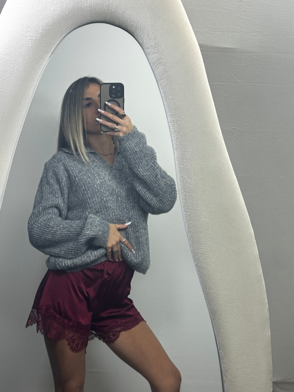 SHORTS SATIN BORDEAUX