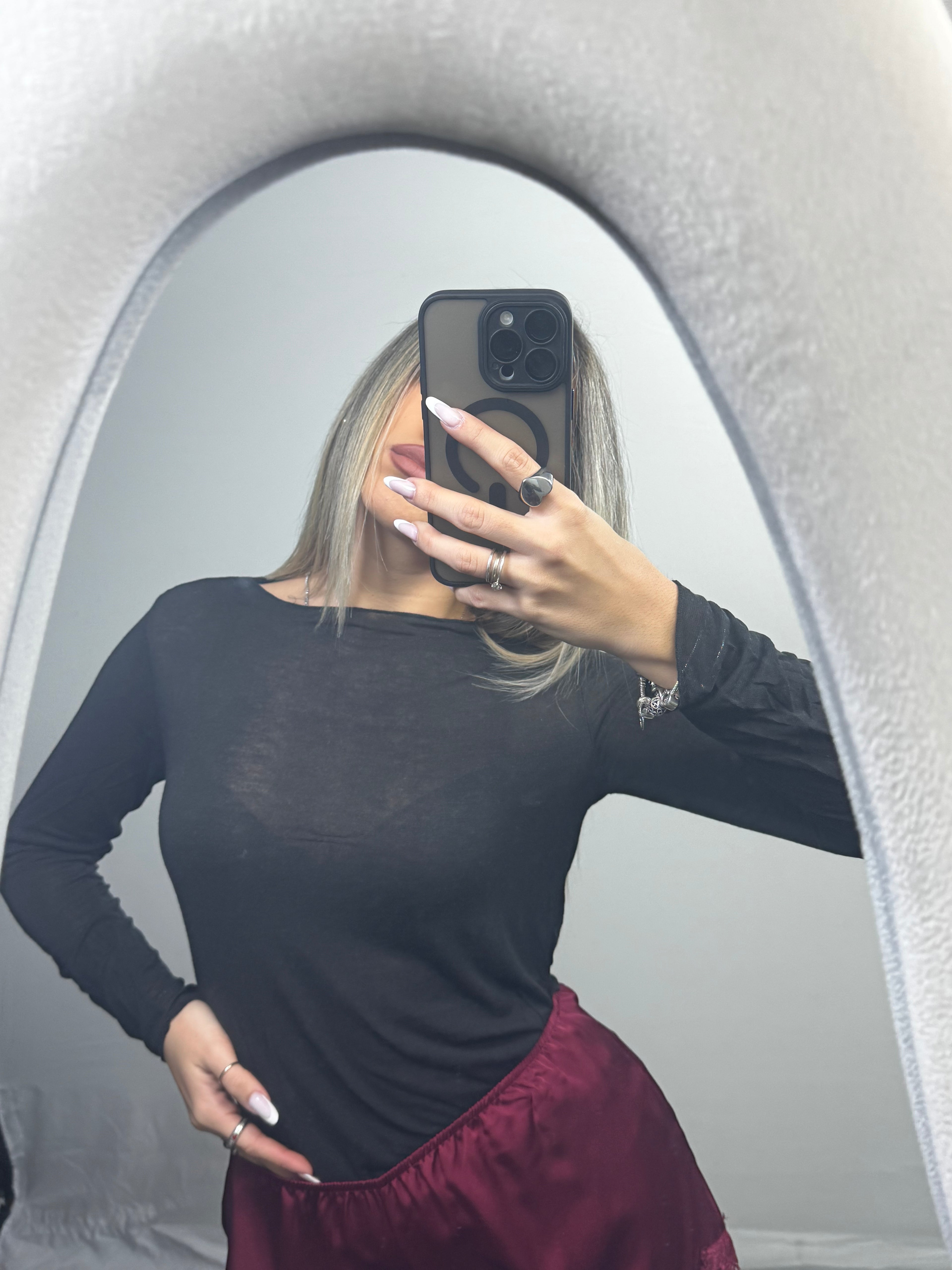 MAGLIA MISTO CASHEMERE BLACK