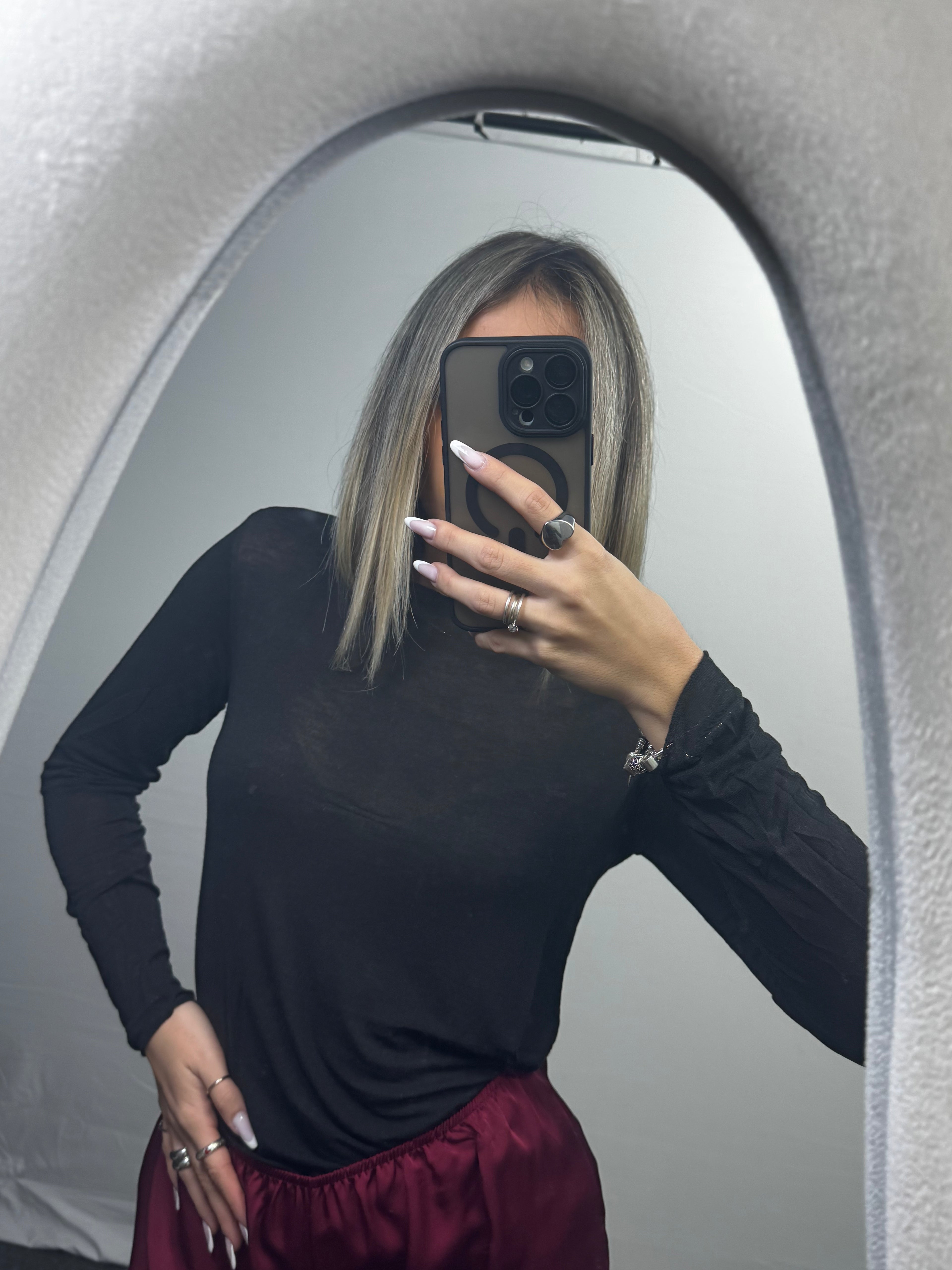 MAGLIA MISTO CASHEMERE BLACK