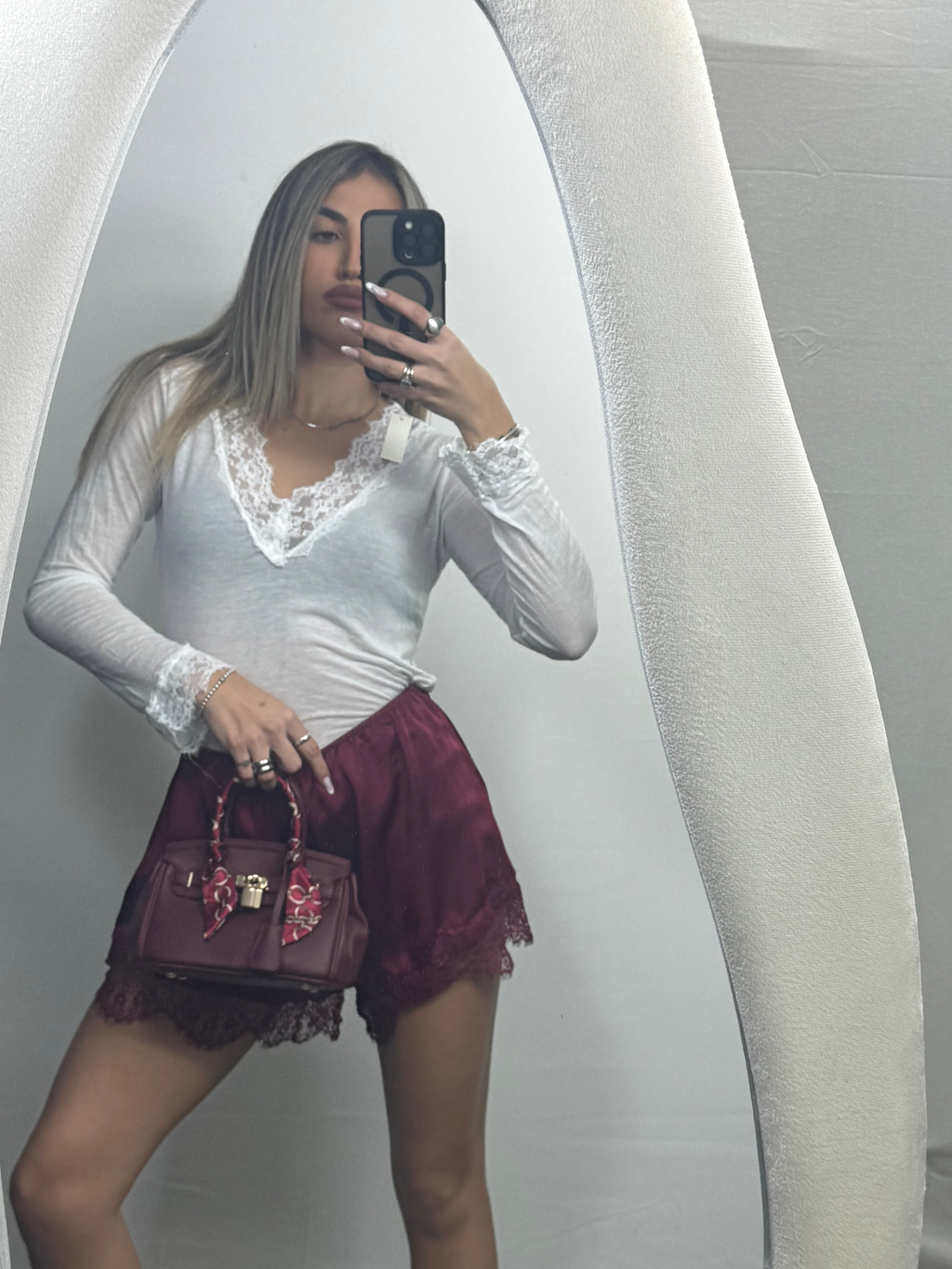 MAGLIA PIZZO CASHEMERE WHITE