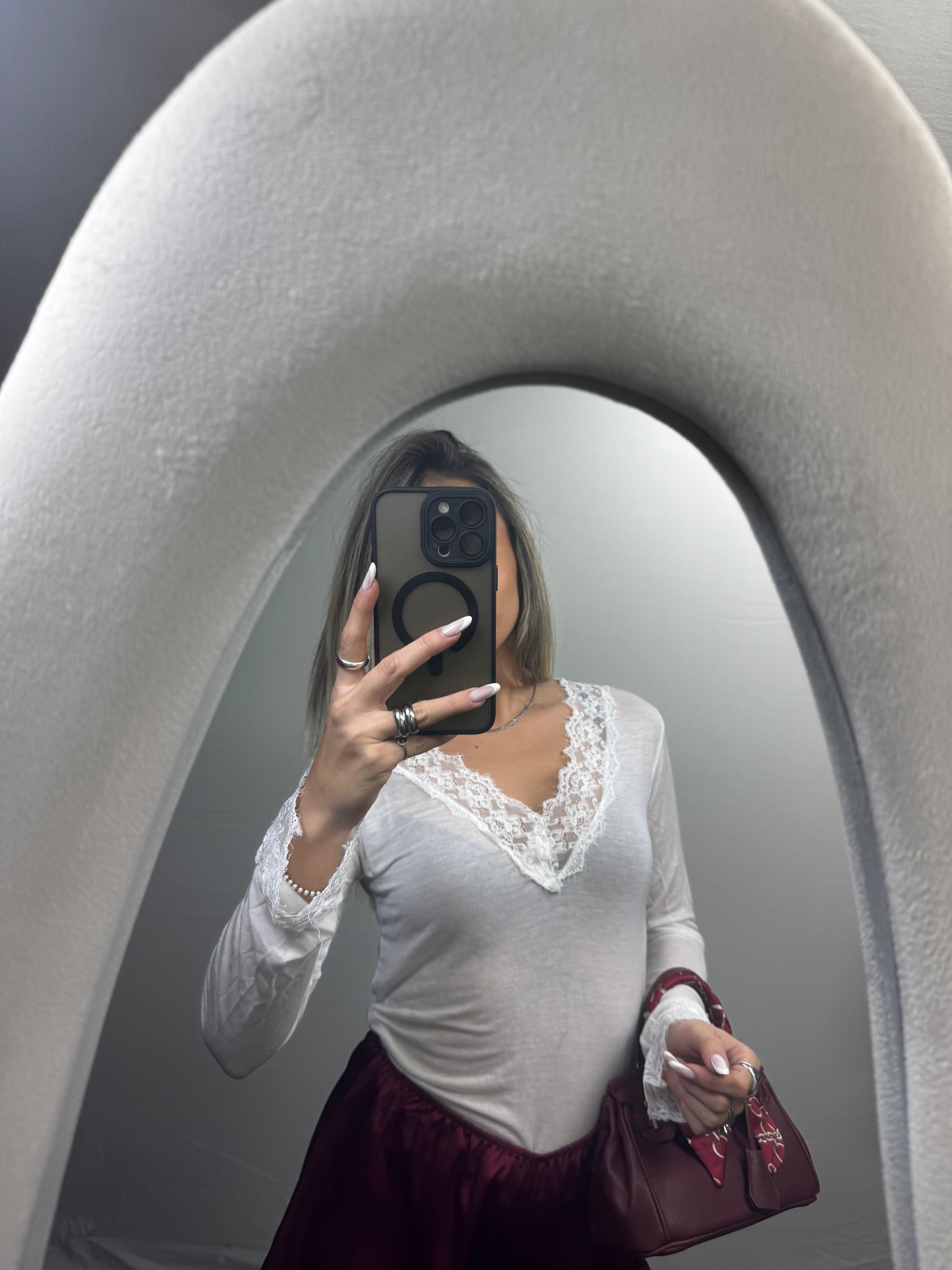 MAGLIA PIZZO CASHEMERE WHITE