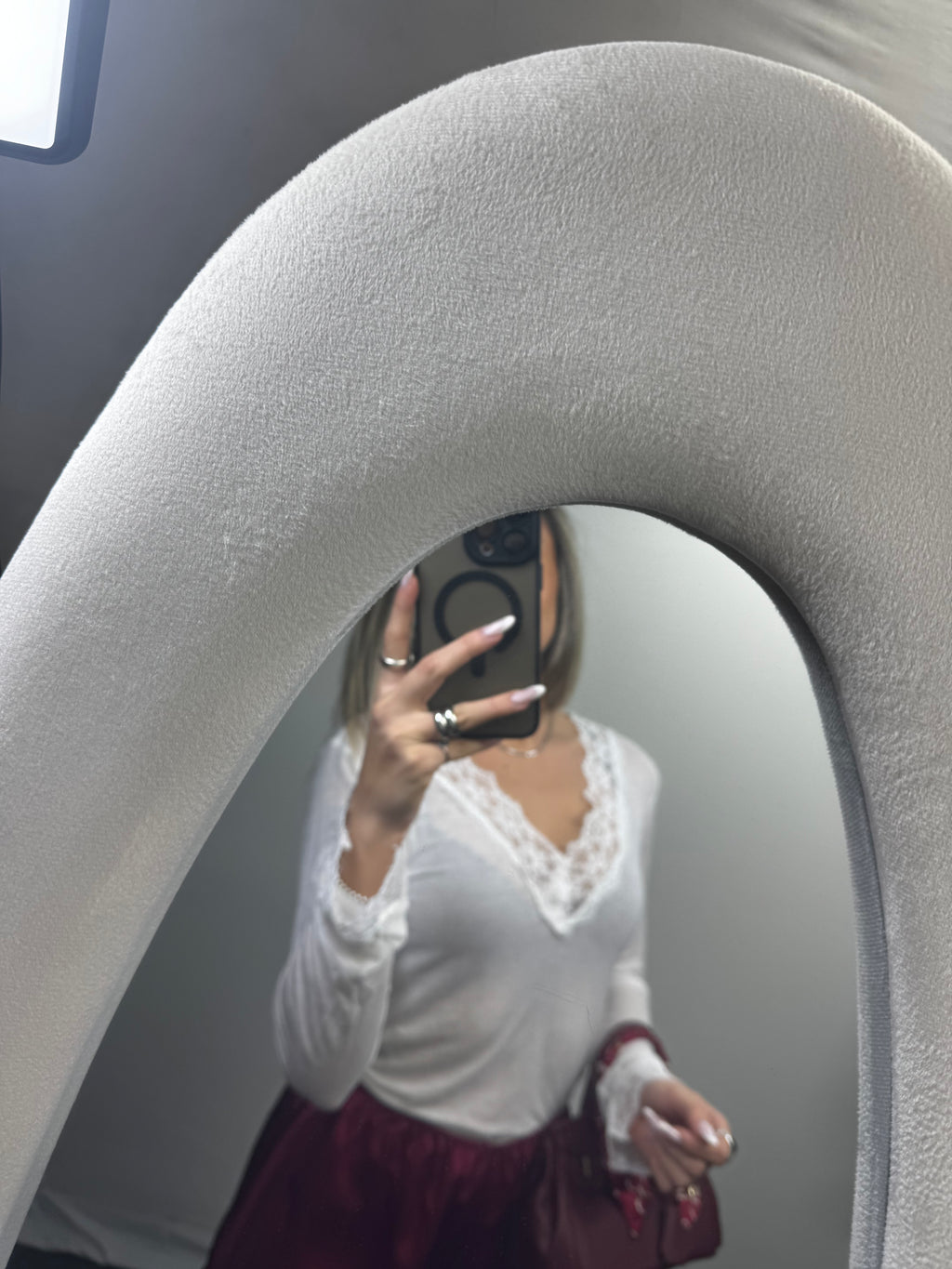 MAGLIA PIZZO CASHEMERE WHITE