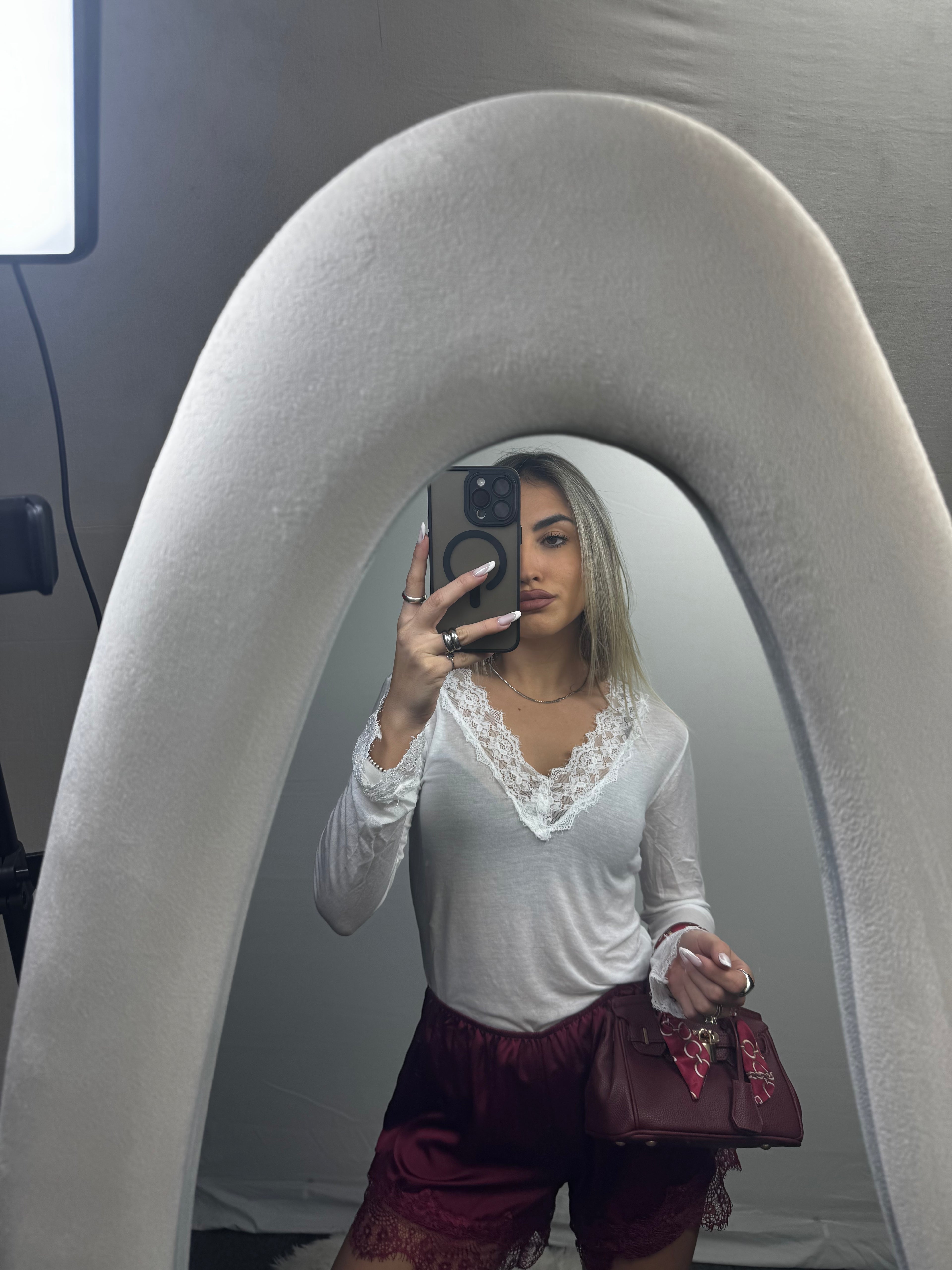 MAGLIA PIZZO CASHEMERE WHITE