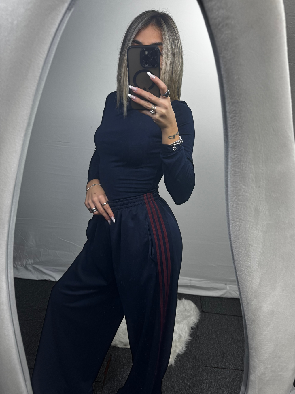 PANTA TUTA RIGHE NAVY