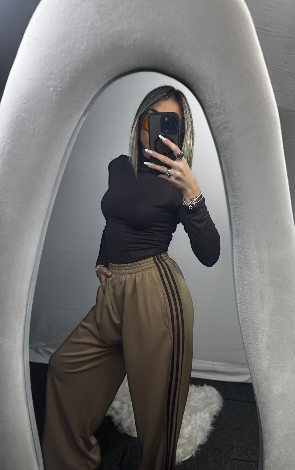 PANTA TUTA RIGHE BEIGE