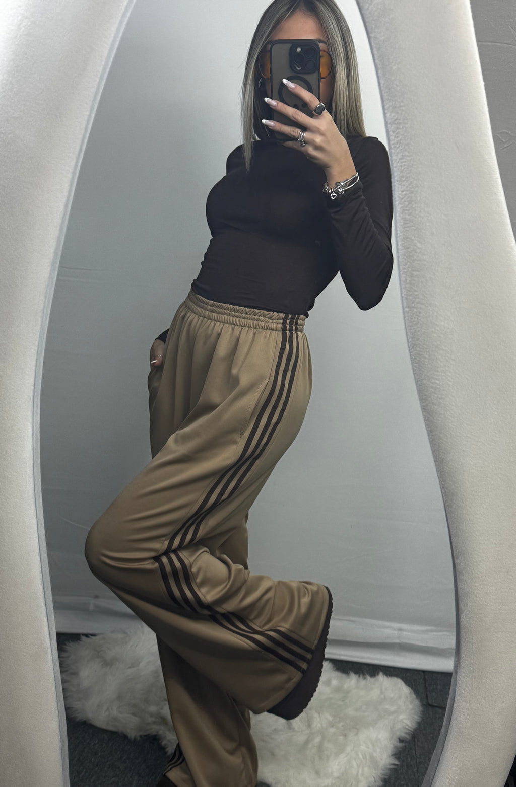 PANTA TUTA RIGHE BEIGE