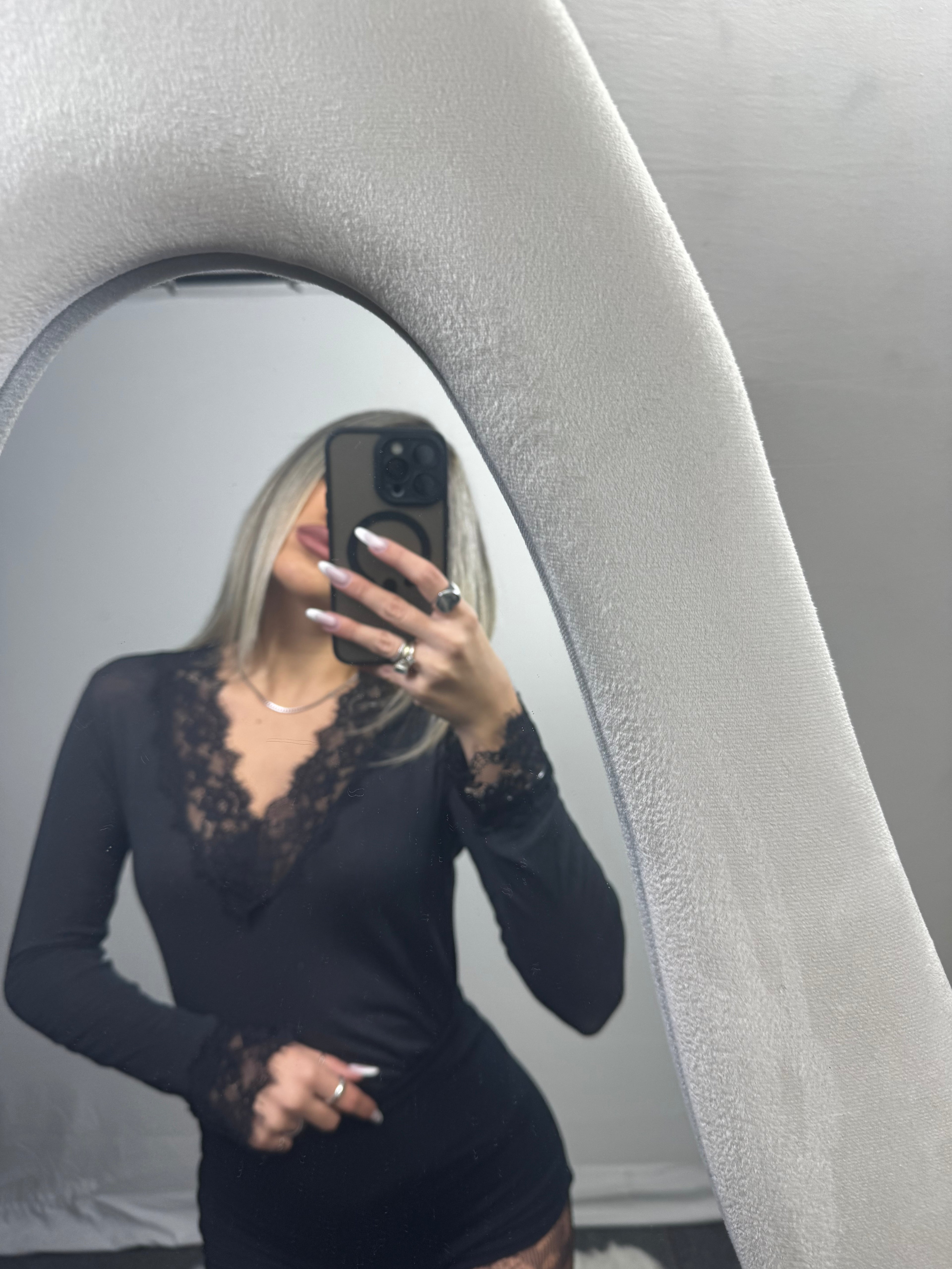 MAGLIA PIZZO CASHEMERE BLACK